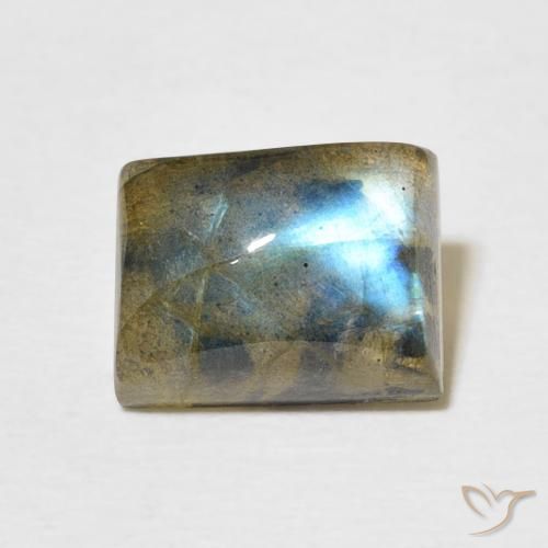 2.91ct Naturale Multicolore Labradorite, Taglio a baguette, Traslucido