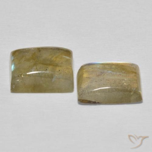 Gemme di Labradorite Multicolore naturale da 5.13 ct, Taglio a baguette, Traslucido