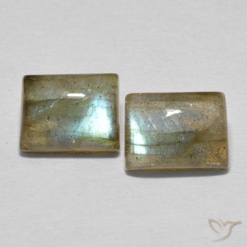 5.81ctw Naturale Multicolore Labradorite, Taglio a baguette, Traslucido