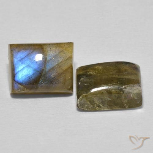 Gemme di Labradorite Multicolore naturale da 6.18 ct, Taglio a baguette, Traslucido