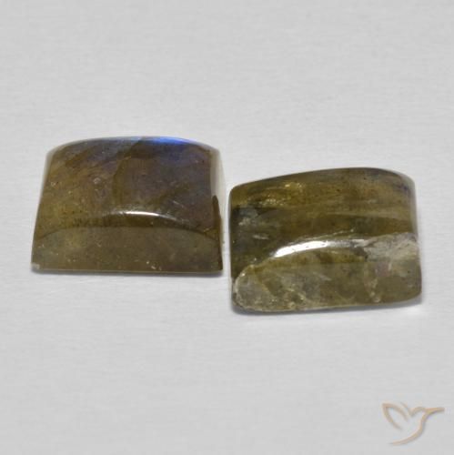 Gemme di Labradorite Multicolore naturale da 6.18 ct, Taglio a baguette, Traslucido