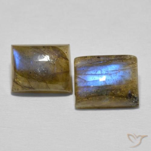5.63ctw Naturale Multicolore Labradorite, Taglio a baguette, Traslucido