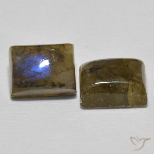 Gemme di Labradorite Multicolore naturale da 6.82 ct, Taglio a baguette, Traslucido