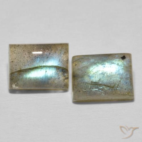 6.29ctw Naturale Multicolore Labradorite, Taglio a baguette, Traslucido