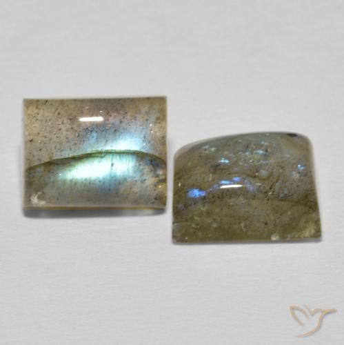 Gemme di Labradorite Multicolore naturale da 6.29 ct, Taglio a baguette, Traslucido