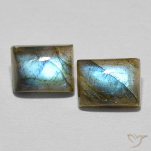 Gemme di Labradorite Multicolore naturale da 5.77 ct, Taglio a baguette, Traslucido