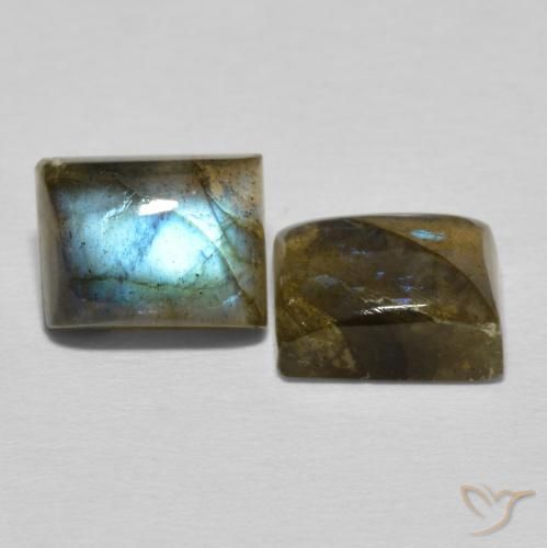 Gemme di Labradorite Multicolore naturale da 5.77 ct, Taglio a baguette, Traslucido