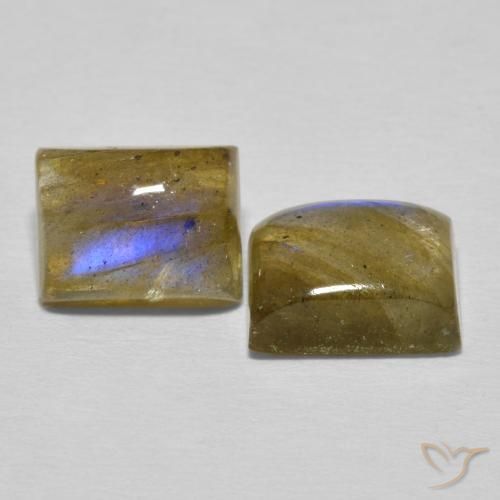 Gemme di Labradorite Multicolore naturale da 5.65 ct, Taglio a baguette, Traslucido