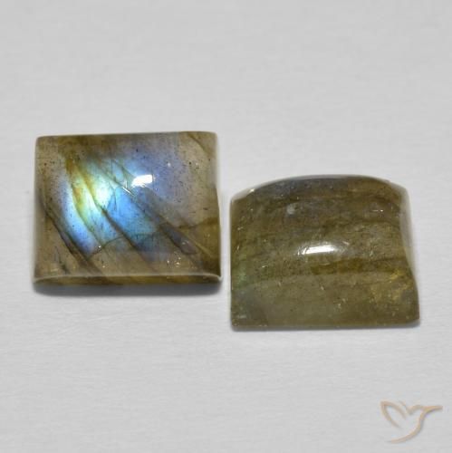 Gemme di Labradorite Multicolore naturale da 7.10 ct, Taglio a baguette, Traslucido