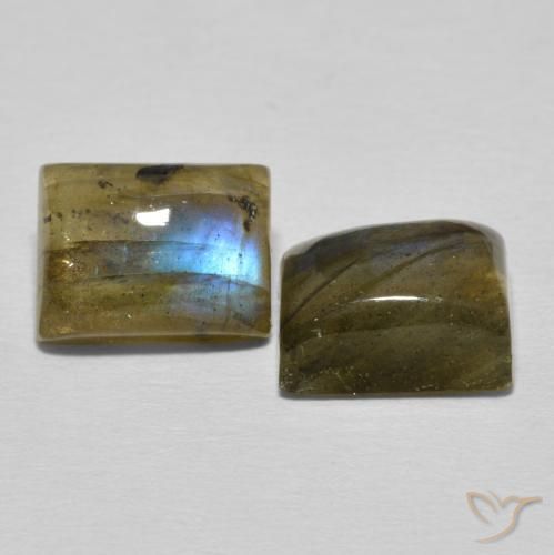 Gemme di Labradorite Multicolore naturale da 6.40 ct, Taglio a baguette, Traslucido