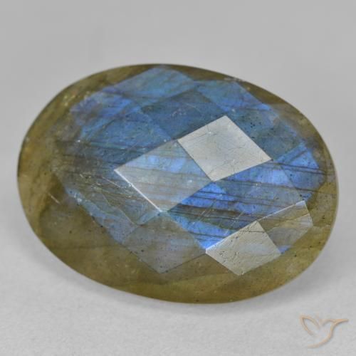 Labradorite Multicolore naturale da 15.17 ct, Ovale, Traslucido