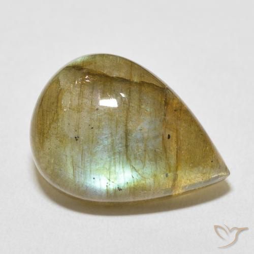 Labradorite Multicolore naturale da 11.89 ct, Forma a pera, Traslucido