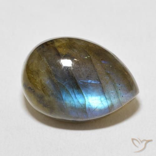 Labradorite Multicolore naturale da 15.01 ct, Forma a pera, Traslucido