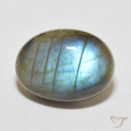 13.36ct Naturale Multicolore Labradorite, Ovale, Traslucido