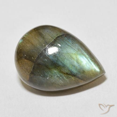 Labradorite Multicolore naturale da 12.62 ct, Forma a pera, Traslucido