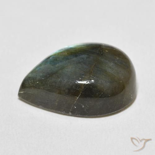 Labradorite Multicolore naturale da 12.62 ct, Forma a pera, Traslucido