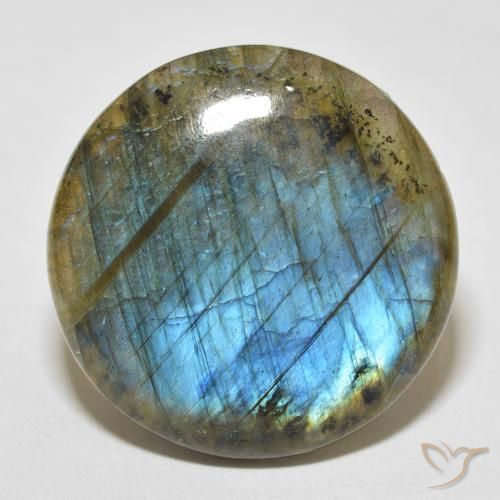 31.18ct Naturale Multicolore Labradorite, Rotondo, Opaco