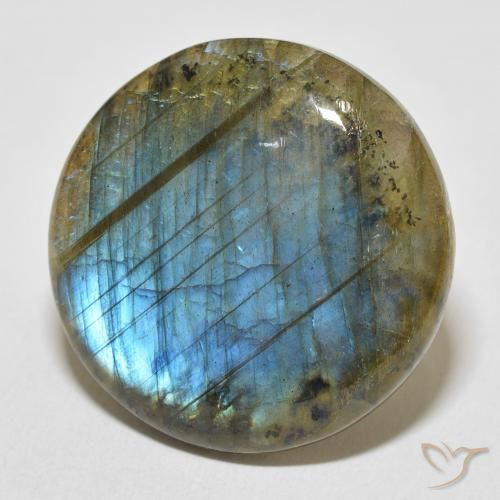 Labradorite Multicolore naturale da 31.18 ct, Rotondo, Opaco