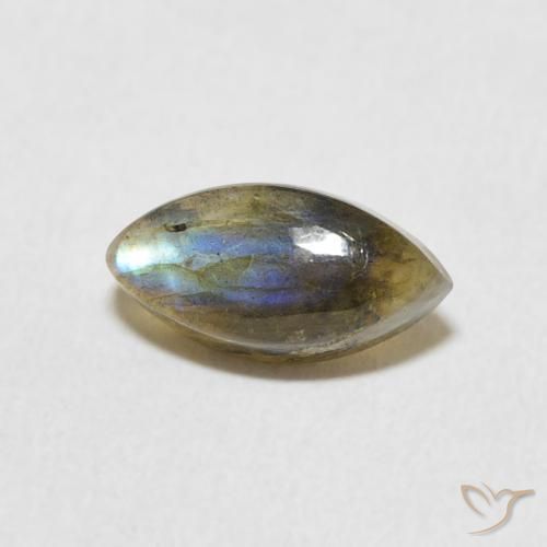 1.39ct Naturale Multicolore Labradorite, Taglio marquise, Traslucido