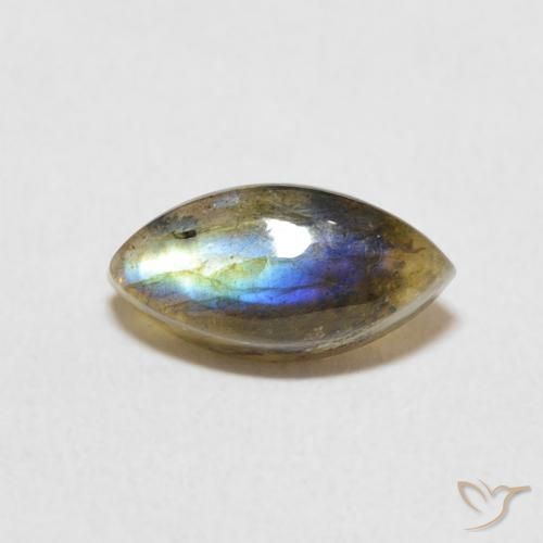 Labradorite Multicolore naturale da 1.39 ct, Taglio marquise, Traslucido