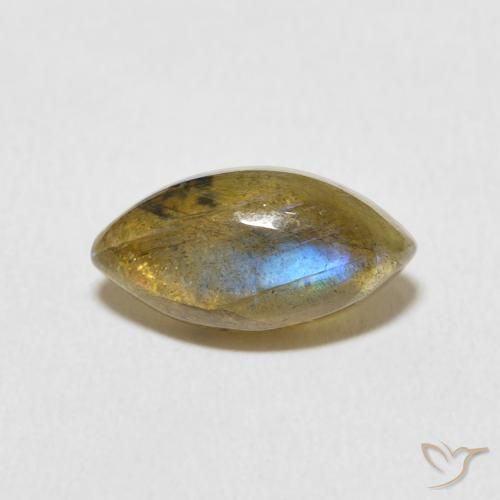 2.34ct Naturale Multicolore Labradorite, Taglio marquise, Traslucido