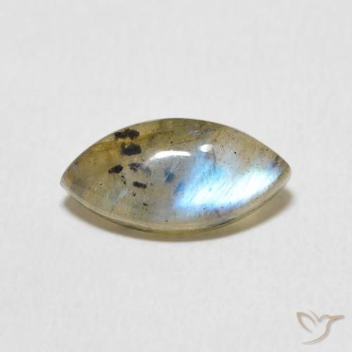 2.15ct Naturale Multicolore Labradorite, Taglio marquise, Traslucido