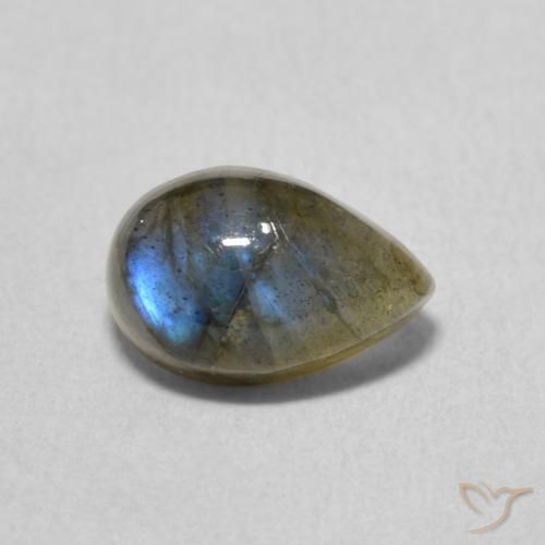 Labradorite Multicolore naturale da 1.81 ct, Forma a pera, Traslucido