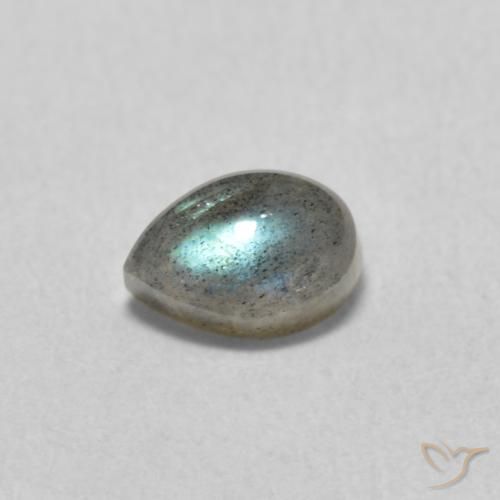 0.70ct Naturale Multicolore Labradorite, Forma a pera, Traslucido