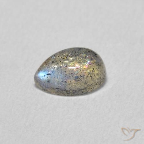 Labradorite Multicolore naturale da 0.57 ct, Forma a pera, Traslucido