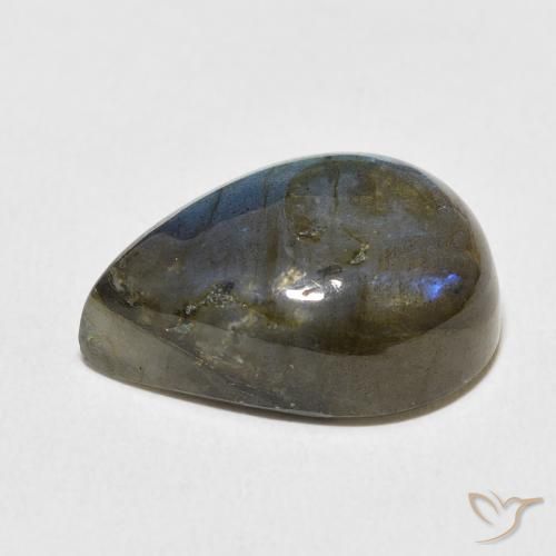 Labradorite Multicolore naturale da 13.03 ct, Forma a pera, Opaco