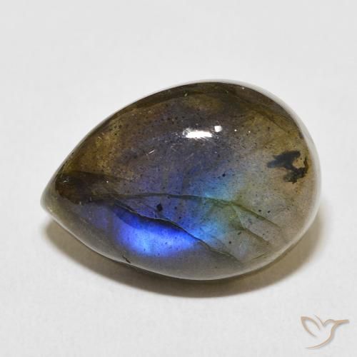 13.08ct Naturale Multicolore Labradorite, Forma a pera, Traslucido