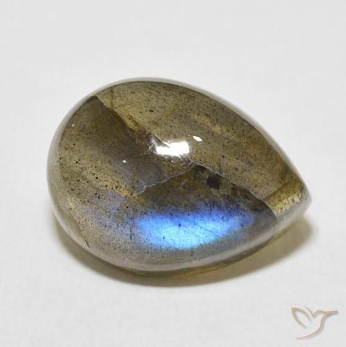 Labradorite Multicolore naturale da 10.55 ct, Forma a pera, Traslucido