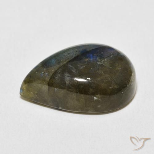 Labradorite Multicolore naturale da 11.39 ct, Forma a pera, Traslucido