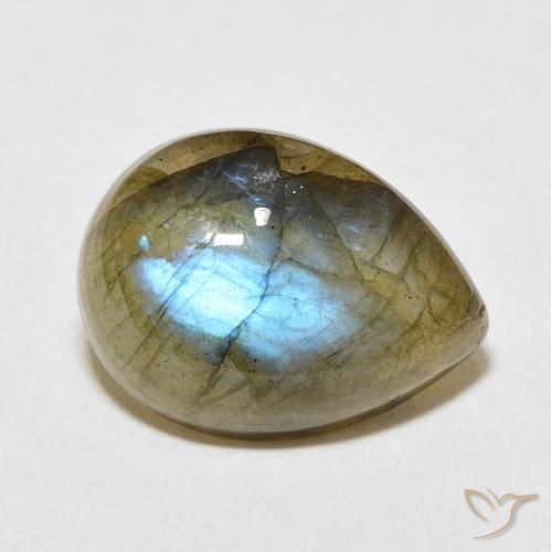 Labradorite Multicolore naturale da 8.95 ct, Forma a pera, Traslucido