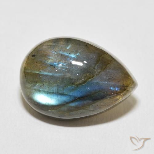 Labradorite Multicolore naturale da 12.70 ct, Forma a pera, Traslucido