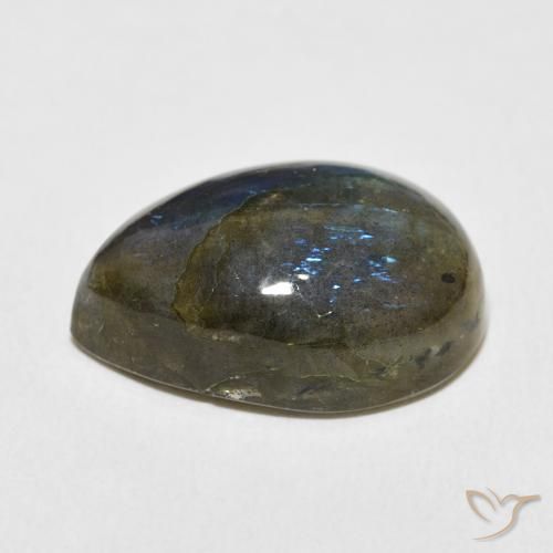 Labradorite Multicolore naturale da 12.70 ct, Forma a pera, Traslucido