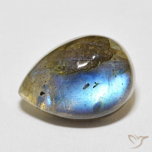 13.81ct Naturale Multicolore Labradorite, Forma a pera, Traslucido