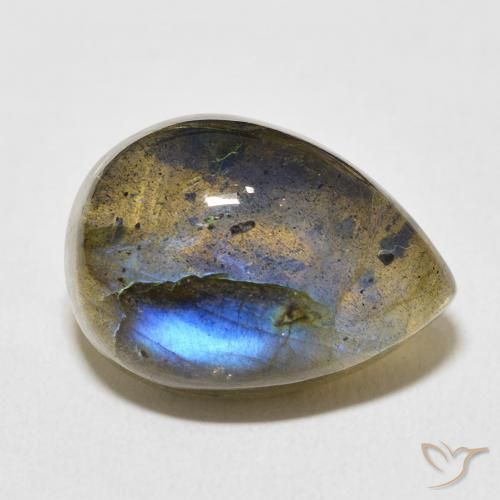 Labradorite Multicolore naturale da 13.81 ct, Forma a pera, Traslucido