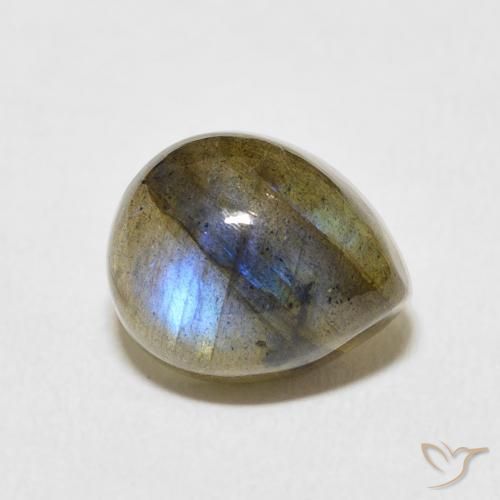 Labradorite Multicolore naturale da 4.24 ct, Forma a pera, Traslucido
