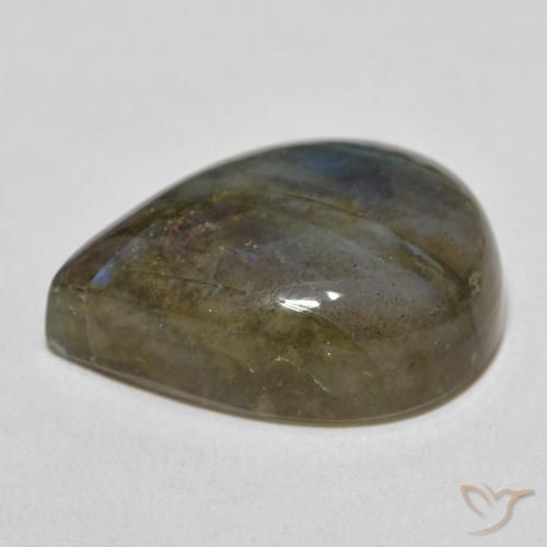 Labradorite naturale multicolore da 17,48 ct, taglio a pera, traslucido