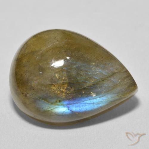 Labradorite Multicolore naturale da 17.02 ct, Forma a pera, Traslucido
