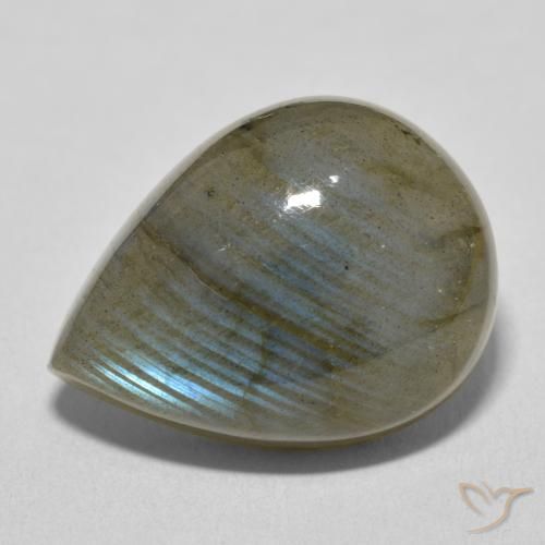 17.20ct Naturale Multicolore Labradorite, Forma a pera, Traslucido