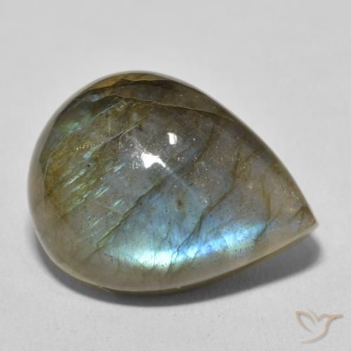 Labradorite Multicolore naturale da 16.16 ct, Forma a pera, Traslucido