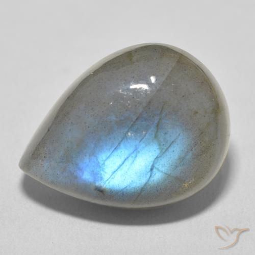 19.51ct Naturale Multicolore Labradorite, Forma a pera, Traslucido