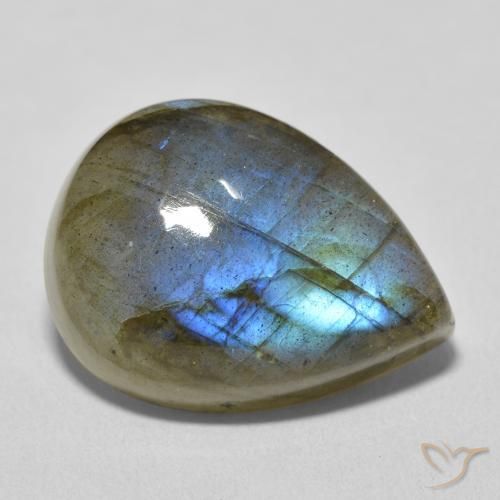 Labradorite Multicolore naturale da 16.75 ct, Forma a pera, Traslucido