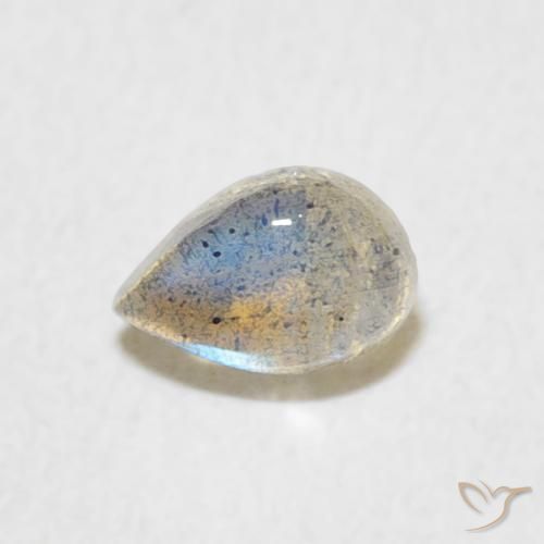 0.47ct Naturale Multicolore Labradorite, Forma a pera, Traslucido