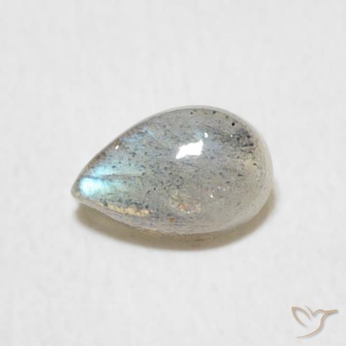 0.60ct Naturale Multicolore Labradorite, Forma a pera, Traslucido