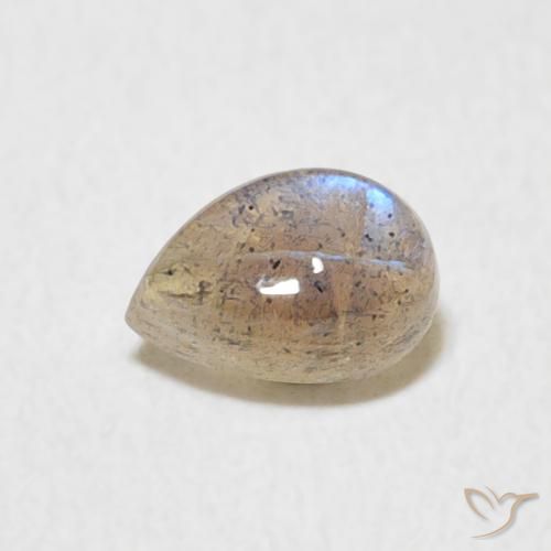 0.56ct Naturale Multicolore Labradorite, Forma a pera, Traslucido