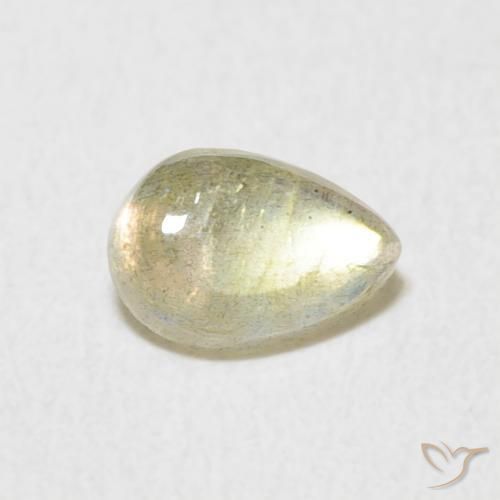 0.68ct Naturale Multicolore Labradorite, Forma a pera, Traslucido