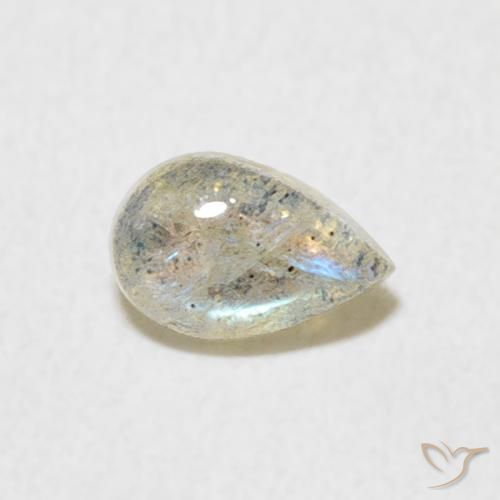 0.45ct Naturale Multicolore Labradorite, Forma a pera, Traslucido
